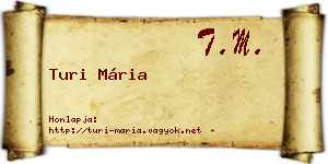 Turi Mária névjegykártya